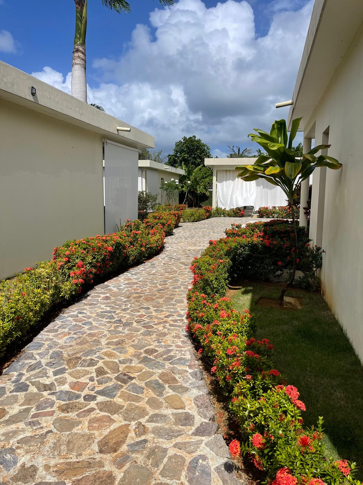 Chemin avec vue sur les maisons Le P3